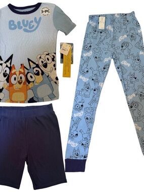 Bluey 3 Piece Pajama Set Kids Size 8 NWT